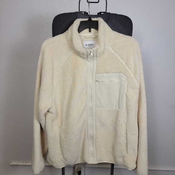 Goodfellow & Co Cream Sherpa Fleece Zip-up Jacket Size XL - Picture 1 of 6